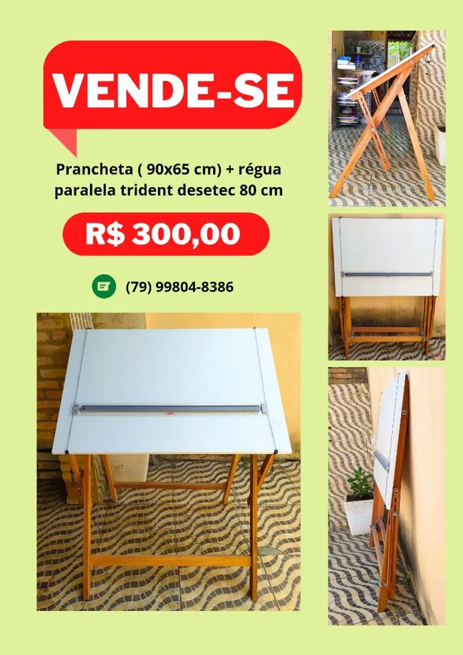 Prancheta para desenho técnico com régua paralela Trident