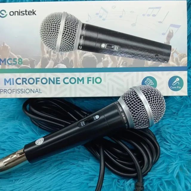 Microfone Com Fio Profissional Mc58 Onistek Cabo de 5m *ENTREGA GRÁTIS* - Foto 2