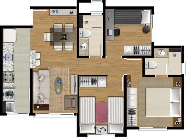 Apartamento para Venda em São José dos Pinhais, Centro, 3 dormitórios, 1 suíte, 1 banheiro - Foto 4