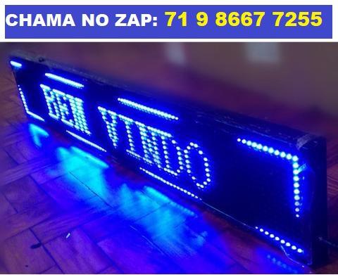Letreiro Digital Painel de Led Azul Luminoso 1,30 x 0,20m c/ Usb 130 x 20m (Novo)