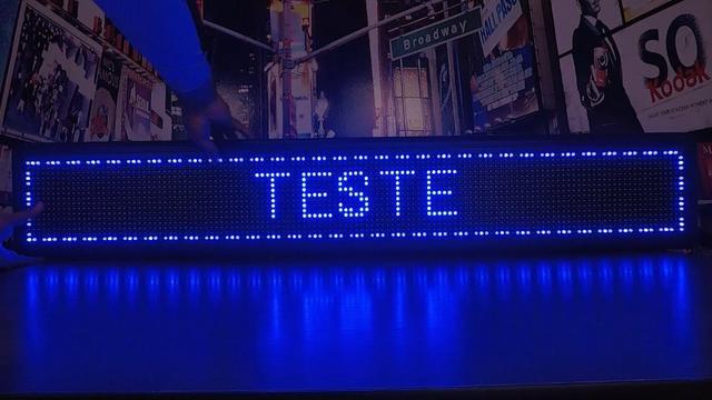 Letreiro Digital Painel de Led Azul ou Vermelho Luminoso 1,30 x 0,20m c/ Usb (Novo) - Foto 5