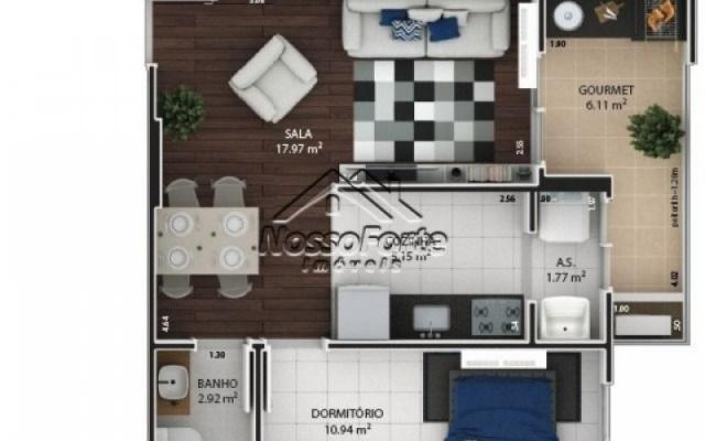 Apartamento Flat no Boqueirão em Praia Grande - Foto 10
