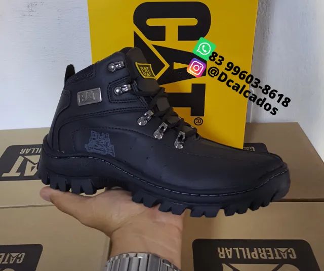 Coturno Bota Caterpillar California Couro Palmilha Gel Promoção