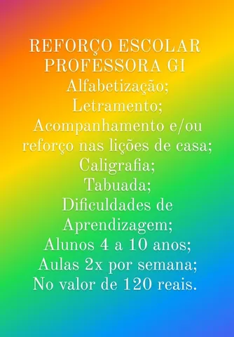 Aulas de reforco escolar  +32 anúncios na OLX Brasil