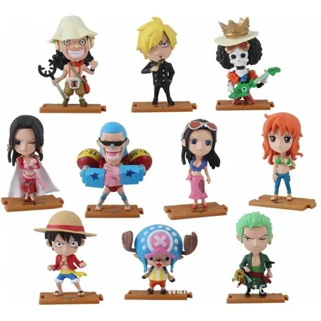 Coleção de Bonecos One Piece Luffy Zoro Nami Usopp 10pcs - Foto 5