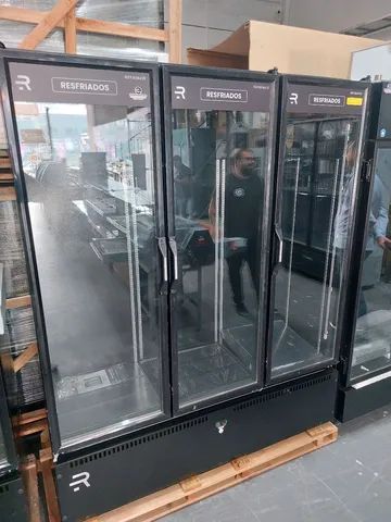 Geladeira auto serviço 3 portas total black 