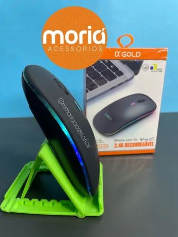 Mouse Sem Fio  Recarregável  2.4H Cx Gold MS-02A Led  - Foto 2