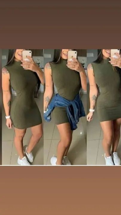 Saia indiana e vestido canelado regata - Foto 2