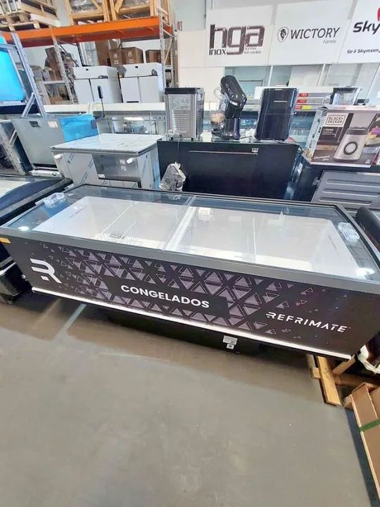 ilha congelados 2 metros com led pronta entrega -d