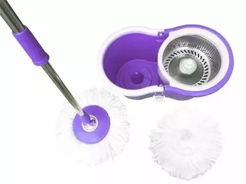 Balde Com Esfregao Mop 16l Aço Inox Ck01 23cmx25cmx44cmhao B - Roxo - Foto 2