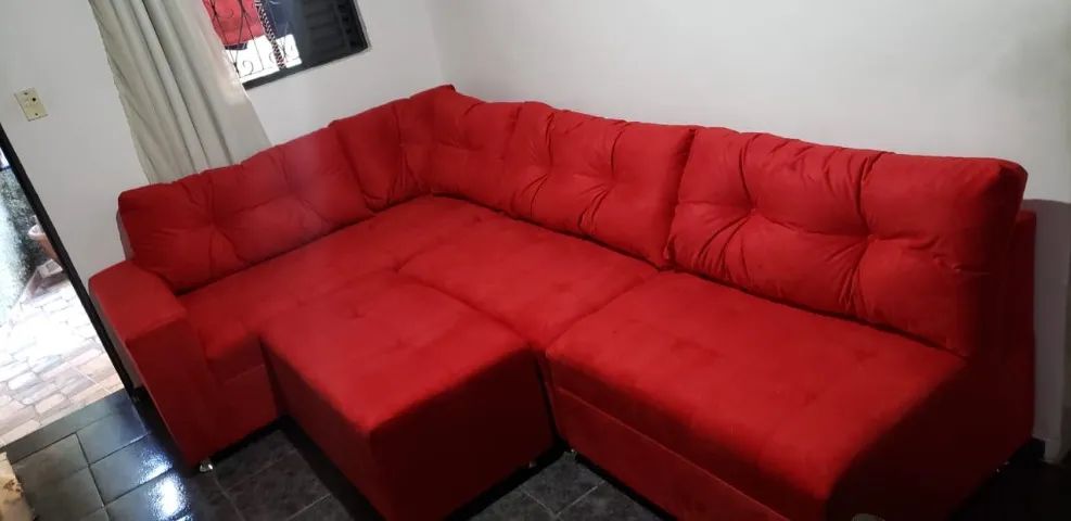 Sofá Zafira Alto Luxo Conforto Premium Novo Direto Da Fábrica Vermelho Ferrari Top Dos Top
