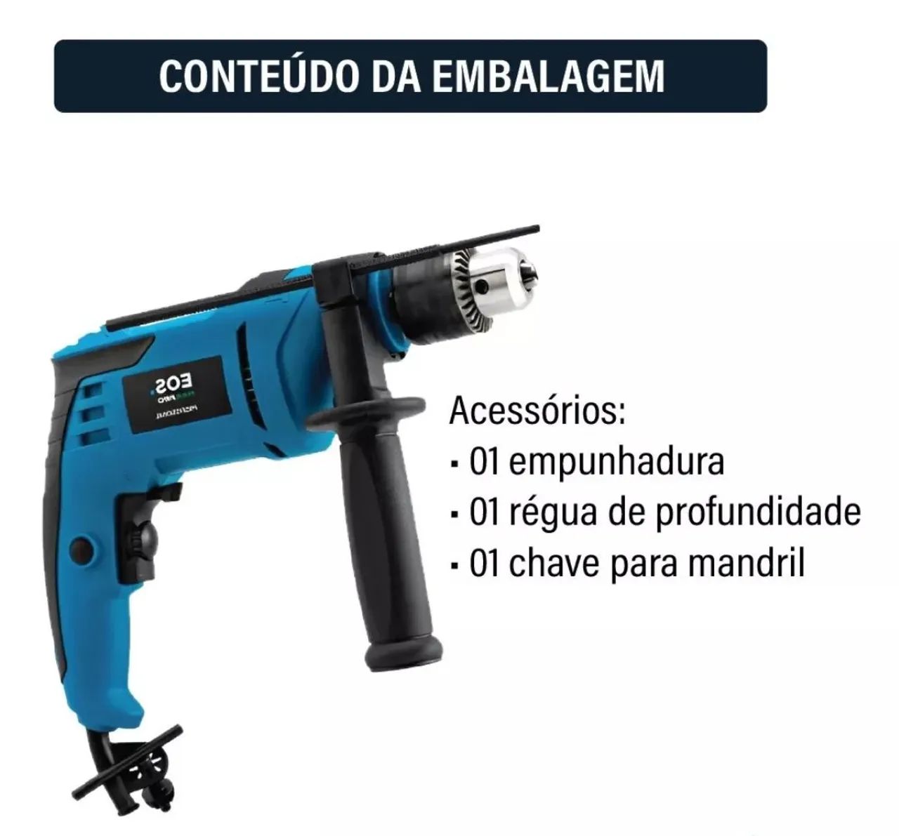 Furadeira De impacto 1/2" 13mm 750W(Rolamentada) Profissional  - Foto 3