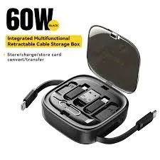 Cabo Essager USB C para Tpye, PD 60W, Carregamento Rápido, Dados, Cabo Mult.Caixa de Armaz