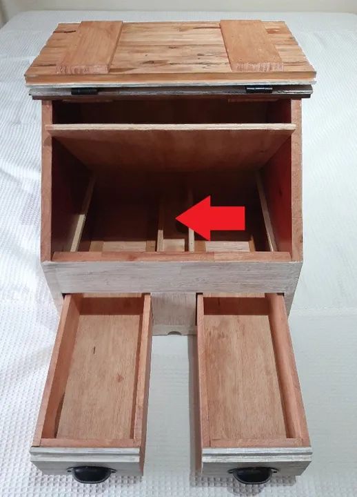 Móvel Decoração tipo Escrivaninha c/ 02 gavetas (c/ COMPARTIMENTO SECRETO) - Foto 6