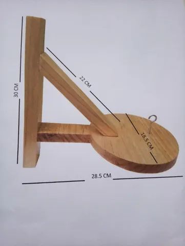 Suporte de Parede Mão Francesa Tipo Raquete para vasos planta Macramê Envernizado - Foto 3