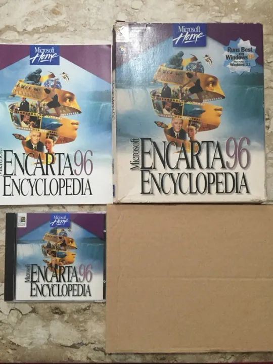 Enciclopédia Encarta 96 para Windows - Completa (CD, Manual, Caixa)