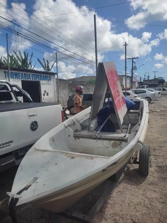 Barco de fibra em ótimo estado - Foto 8