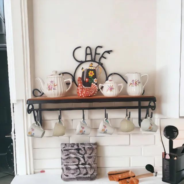 Prateleira porta xícaras bule 60cm