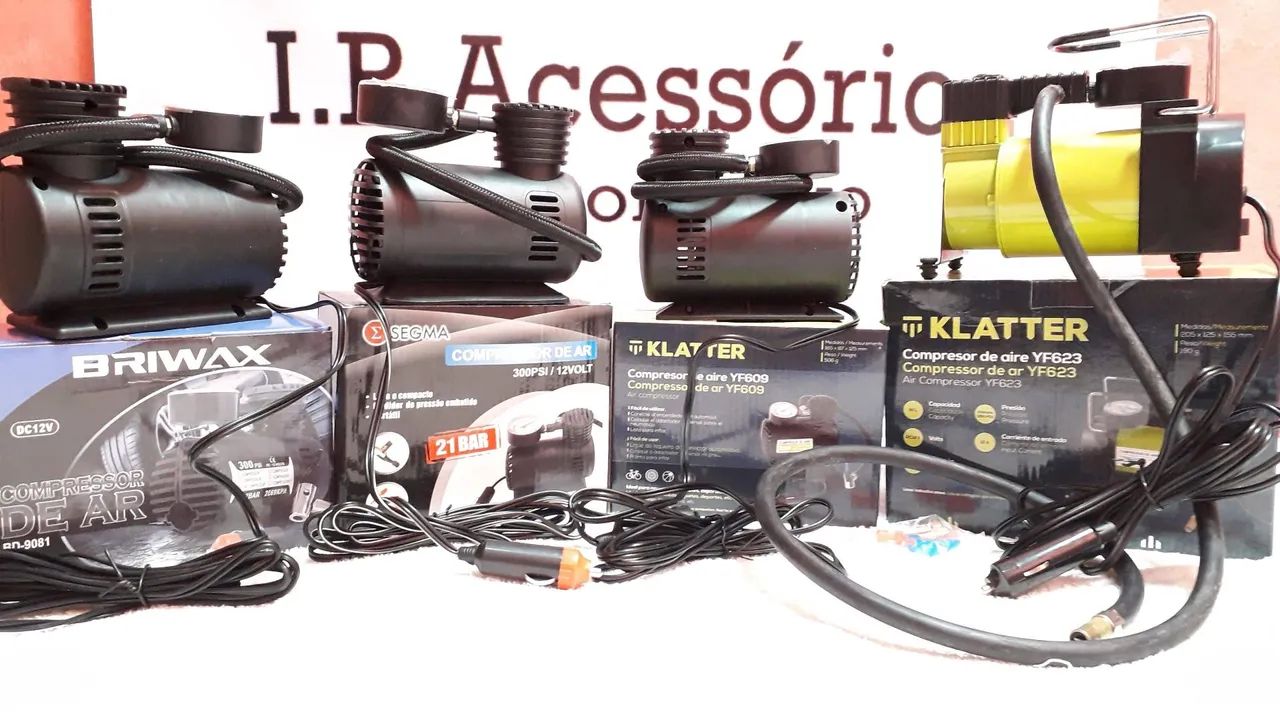 Compressor de Ar para Carro - 12V - Briwax, Klatter , Segma e tech one aceito cartão!