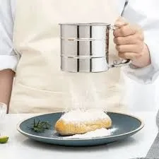 Povilhador inox açúcar gatilho peneira