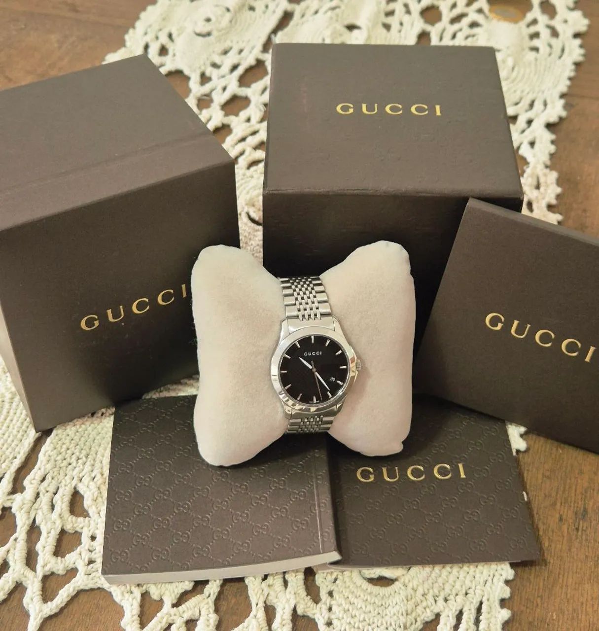 Relógio Gucci swiss 126.4 original aço inox com caixa e certificado - Foto 6