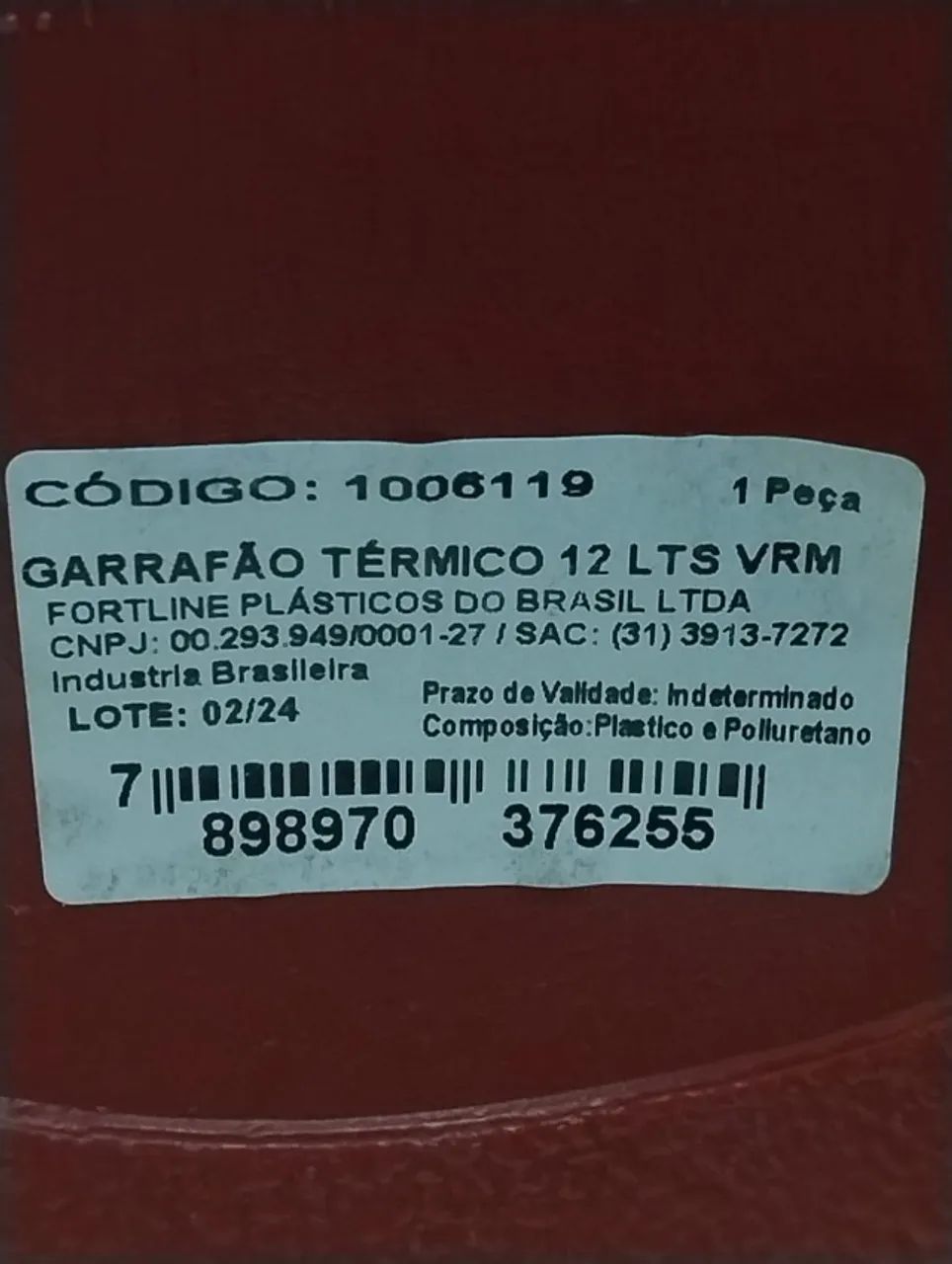 GARRAFÃO TÉRMICO 12 LITROS (VERMELHO) - Foto 4