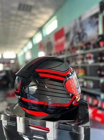 Capacete LS2 FF353 Rapid Circuit Preto e Vermelho - 58 - Foto 2