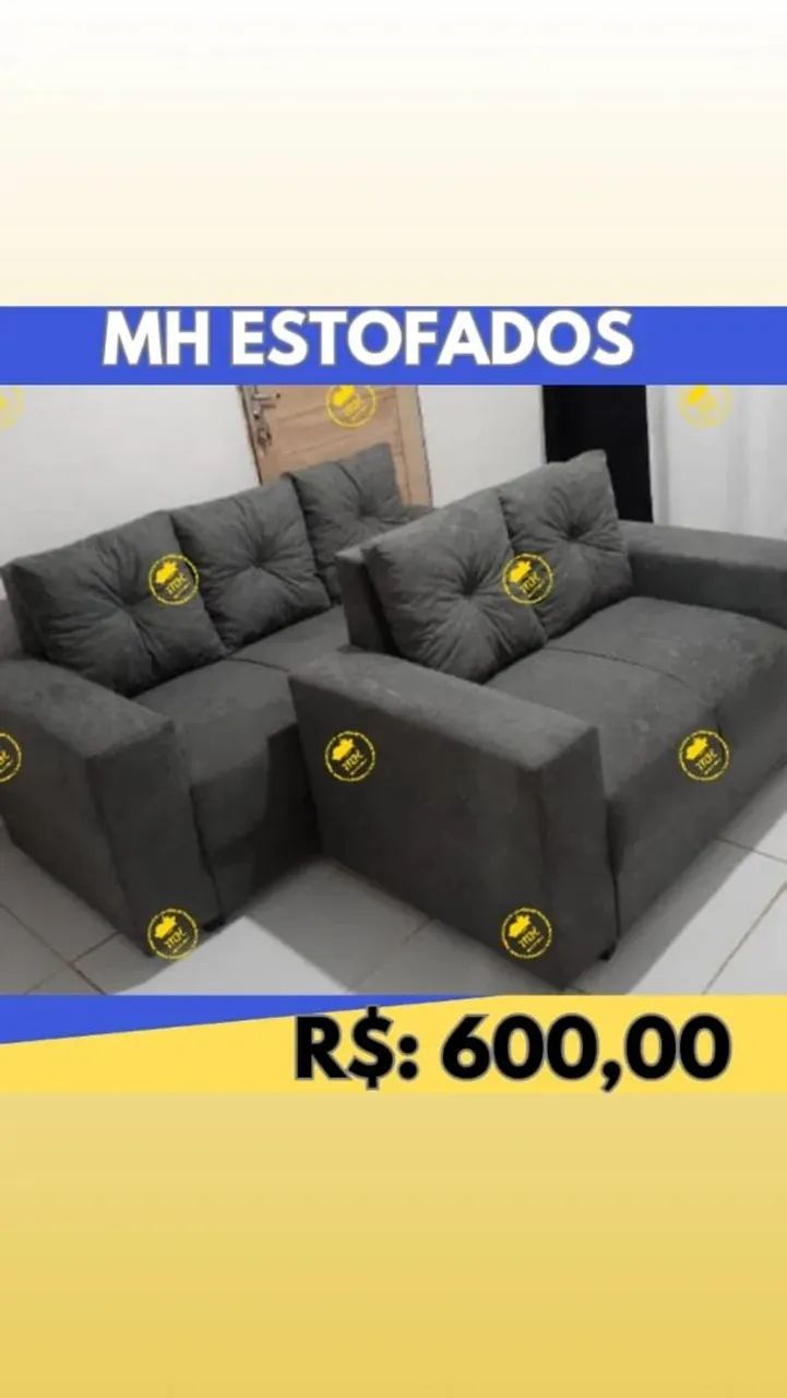 Sofá 2 e 3 Lugares Estofado - MH Estofados - Foto 5