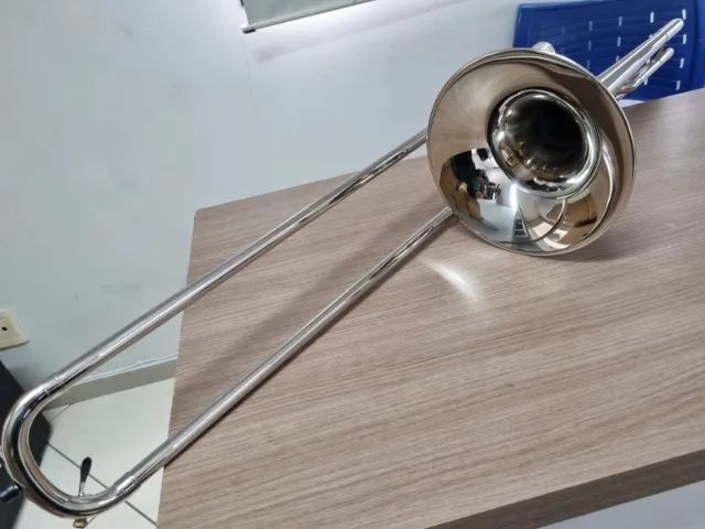 Trombone De Vara Michael C/ Rotor Niquelado NOVO NF - 10X no cartão - Envio p/ todo Brasil - Foto 3