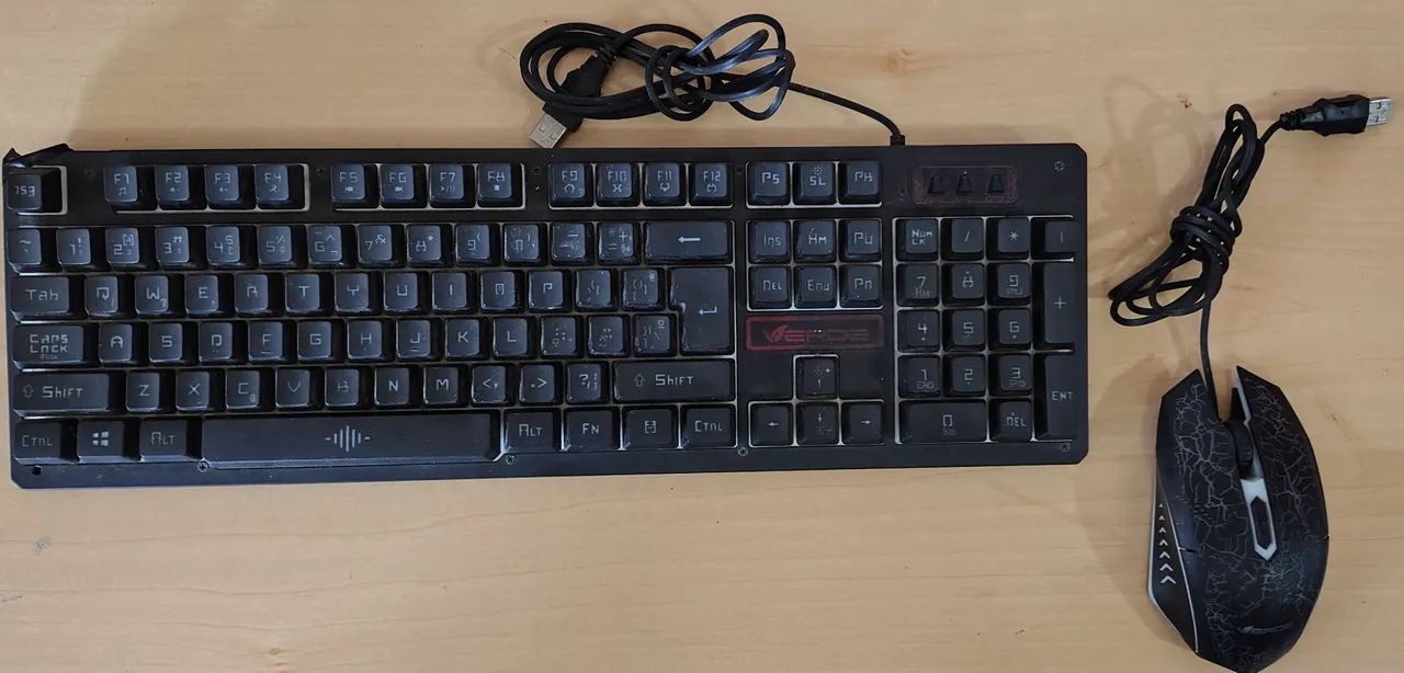 Teclado e Mouse Gamer Verde Com Luz LED