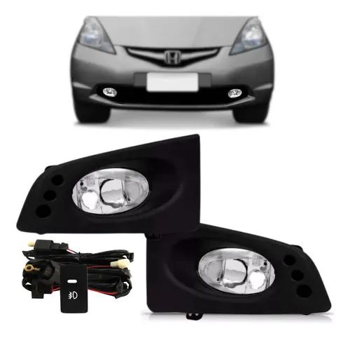 Kit Farol Milha Fit 2009 a 2012 Botão Mod Original