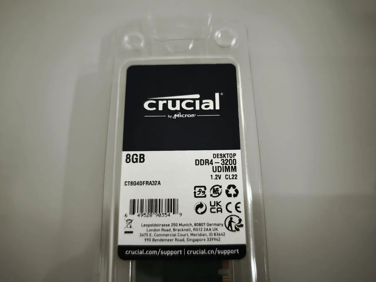 Memória RAM Crucial 8GB DDR4 3200MHz Desktop - Novo - Foto 2