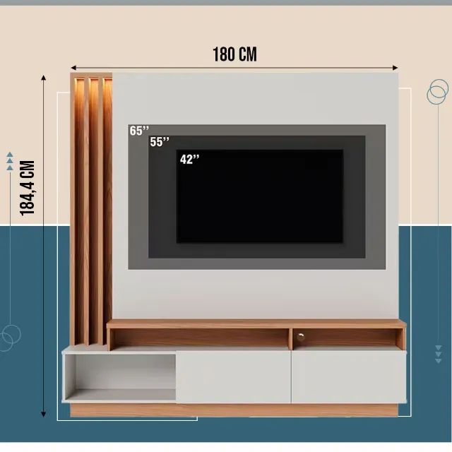 Home Humaita Para Tv De Até 55 Polegadas Freijó/Off White - Para Pronta Entrega  - Foto 2