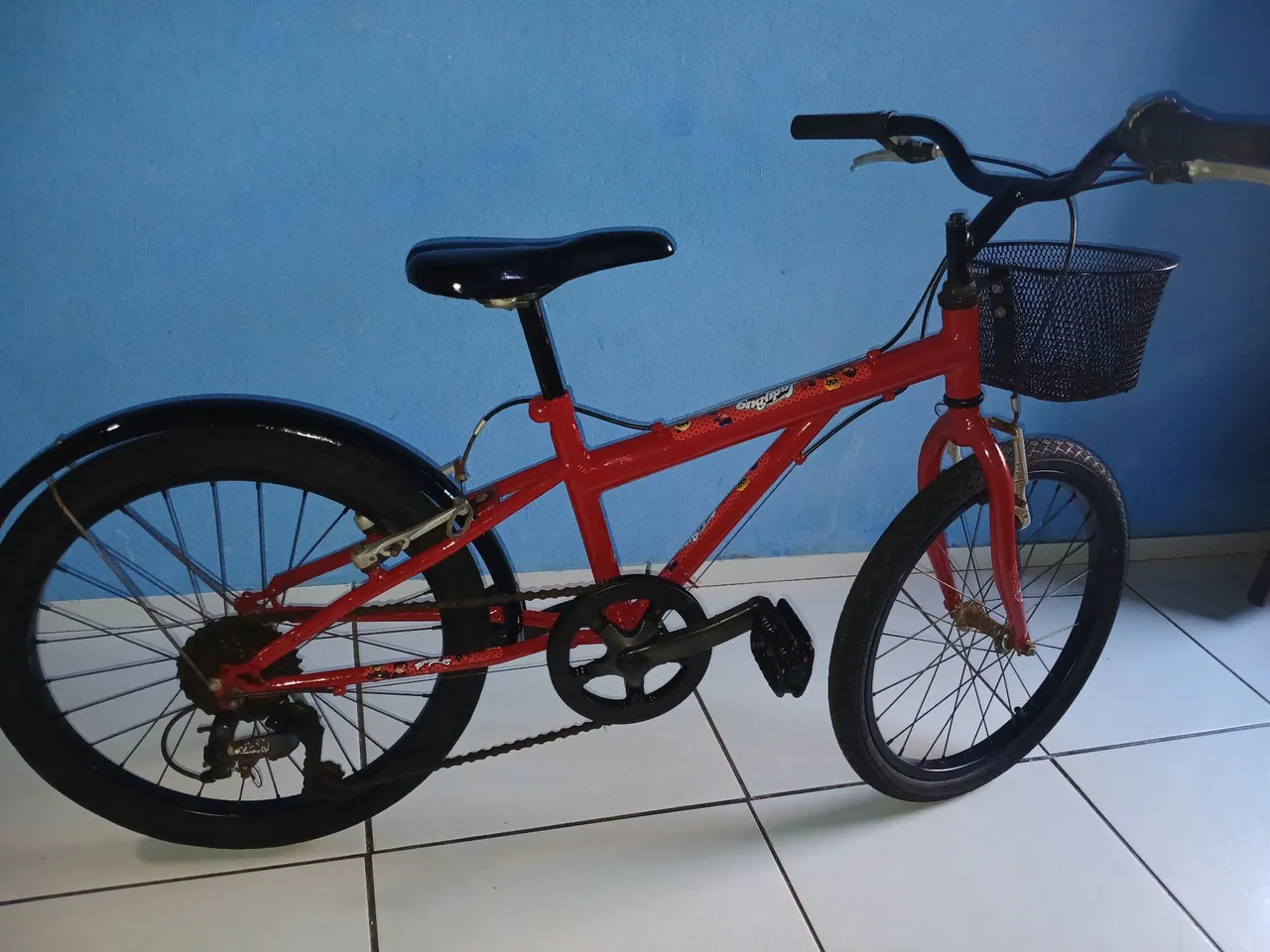 Bicicleta Infantil Aro 20 Vermelha com marcha.