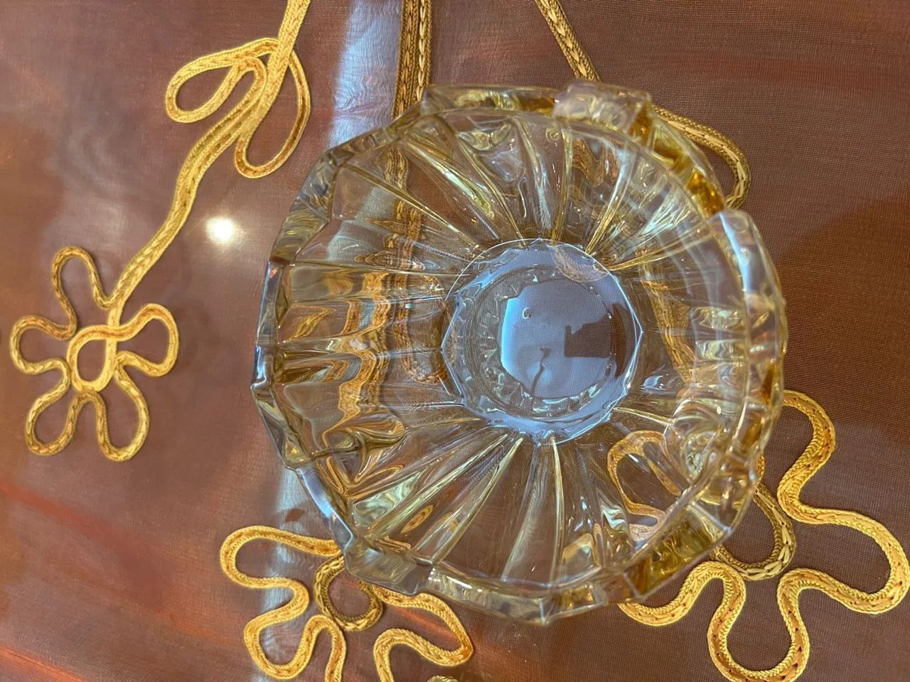 Doceira de Cristal Âmbar com Tampa - Foto 5