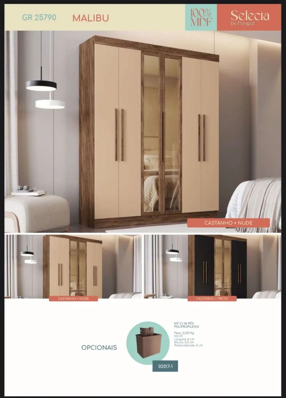 Guarda-Roupa Moderno com Espelho - Foto 2