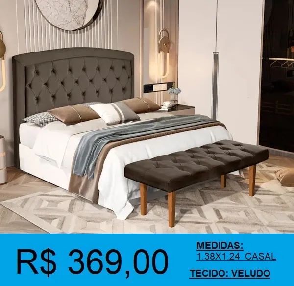 Cabeceira em veludo - suede e corino - Entrega e instalação GRÁTIS  - Foto 3