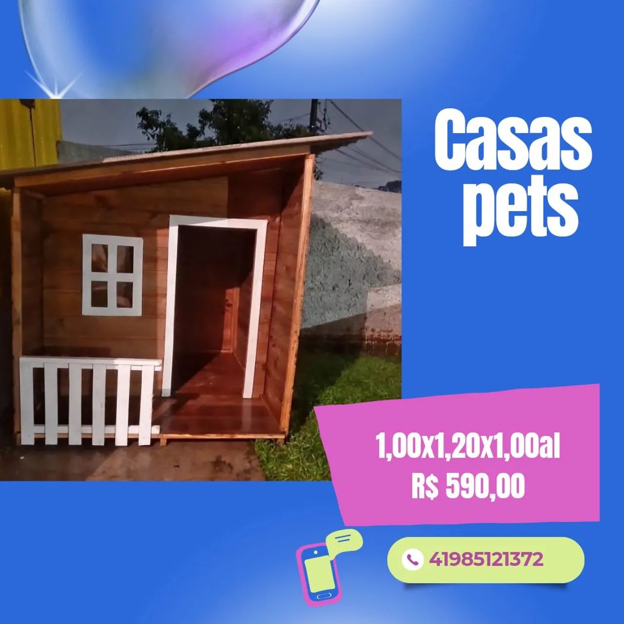 Casa para cães de madeira - Foto 2