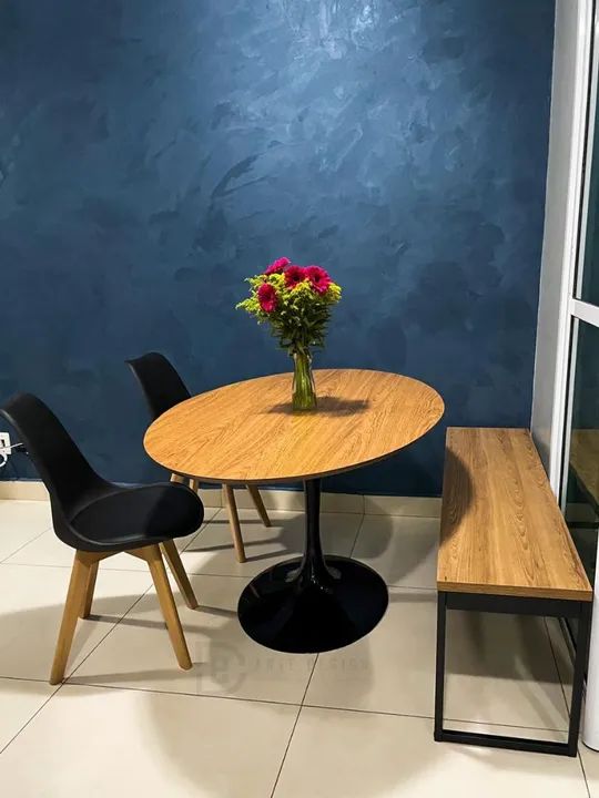 Mesa saarinen madeira freijó  - Foto 4