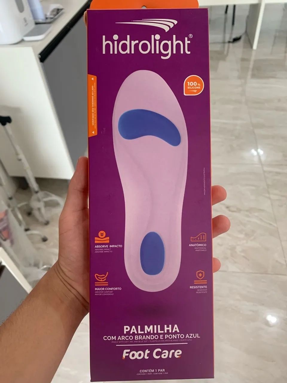 Palmilha 100% Silicone HIDROLIGHT