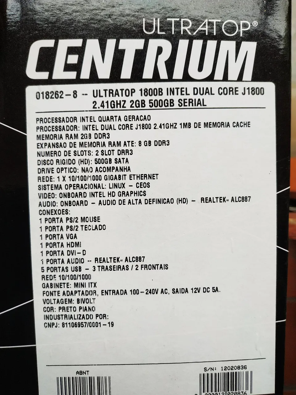 Computador Ultratop Centrium 1800B Intel Dual Core