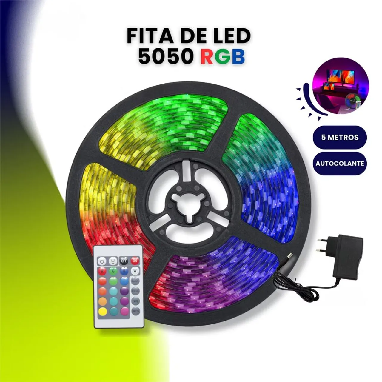 Fita de LED RGB 5050 - 5 Metros