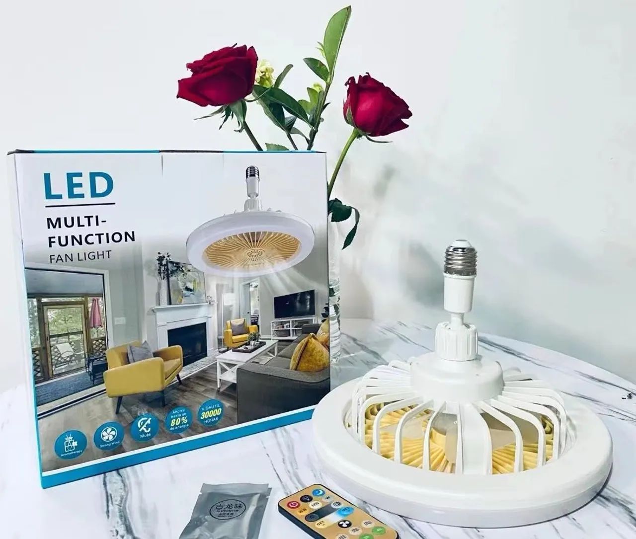 Ventilador de Teto LED com Controle Remoto - Multifuncional