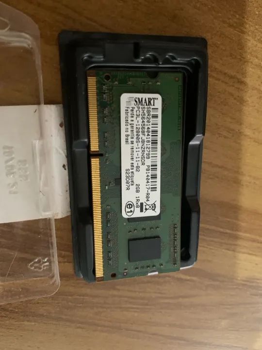 Memória ddr 3, notebook 2GB  SMART 
