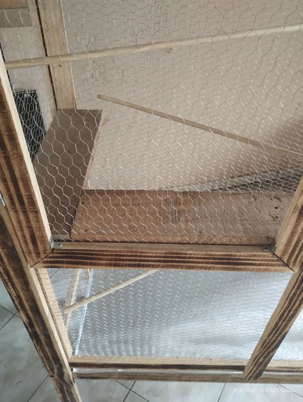 Gaiola de Madeira Artesanal para Pássaros - Foto 5