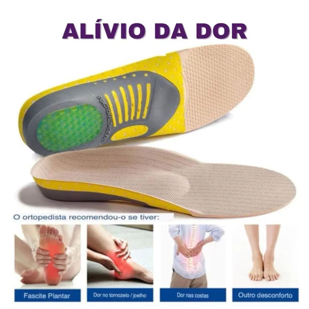 Palmilha ortopédica com gel (35 ao 44) - Foto 3