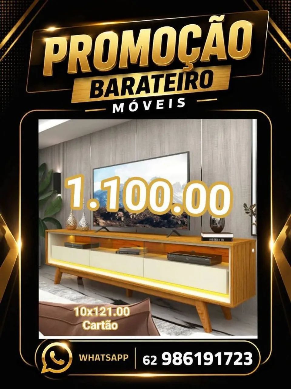 Rack para televisão com led 