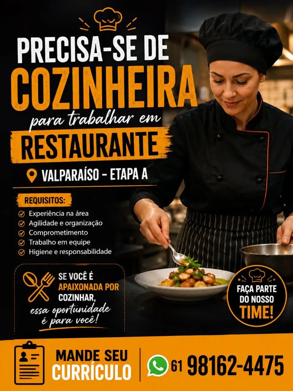 Vaga de cozinheira Valparaíso
