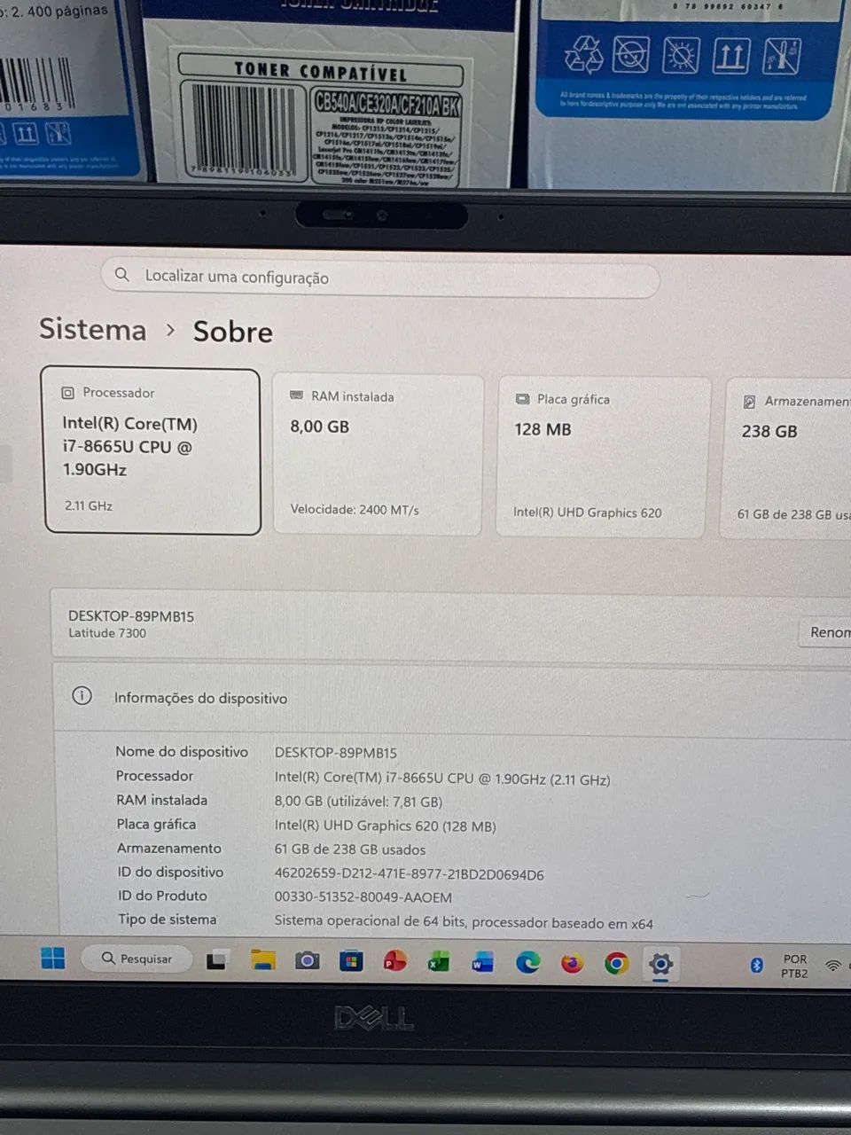 Notebook Dell core I7 Oitava geração  - Foto 3