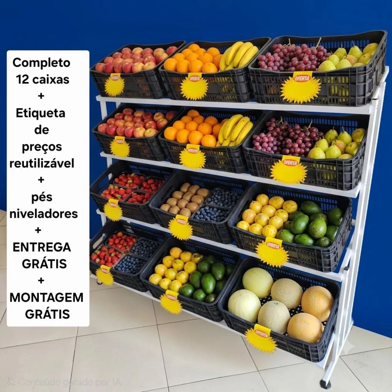 Fruteira 12 Caixas Completo